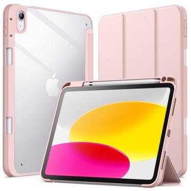Imagem de JETech Capa para iPad (A16) 11ª/10ª Geração (2025/2022) com Porta Pencil, Case Traseira Transparente e Fina À Prova de Choque para Tablet, Despertar/Dormir Automático (Rosa Arenoso)