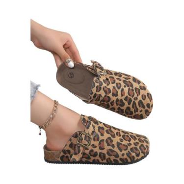 Imagem de Mules De Cortiça E Camurça Para Mulheres, Estilo Chinelos, Com Suporte