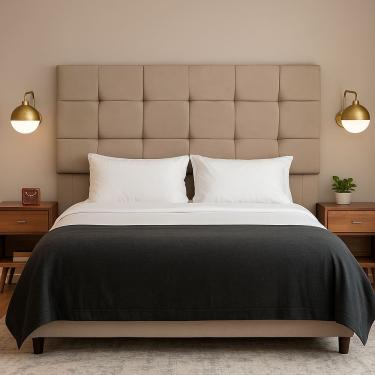 Imagem de Cabeceira Cama Box Solteiro 90 cm Naiara em Suede Com Frame