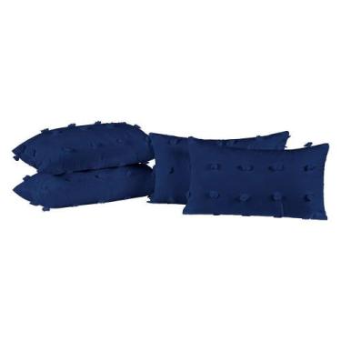 Imagem de Capas De Almofadas Poppy 60cm x 30cm 04 Peças - Marinho - Bia Enxovais