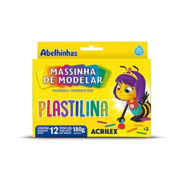 Imagem de Massa de modelar Acrilex plastilina 12 cores 180g