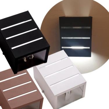 Imagem de Kit 6 Arandela 2 Focos E 3 Frisos Externa Parede Muro Ar1612 - IDEALLU