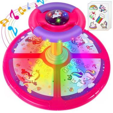 Imagem de Brinquedo Sit and Spin GODELAIF Unicorn com música e LED de 2 a 5 anos