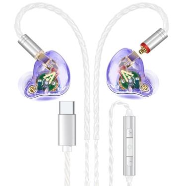 Imagem de Audiovance Fones De Ouvido Com Fio Usb-C Vibes 202Mc - Intra-Auriculares Hifi Isolamento Ruído E Microfone, Som Nítido, Graves Profundos Ajuste Confortável, Mmcx Para Usb-C, Cabo Banhado A Prata, Es