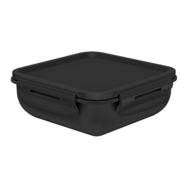 Imagem de Pote de Marmita e Lancheira com Divisória e Tampa Hermética 570ml BPA Free Pode ir ao Microondas Freezer e Lava-louças (Preto)