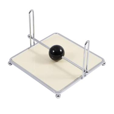 Imagem de Suporte de guardanapo quadrado para dispensador de guardanapo acrílico de metal de mesa cozinha, mesa de jantar, restaurante, café elegante decoração guardanapo rack (bege, 15 * 15 * 10,5 cm)