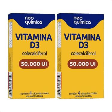 Imagem de Kit 2 - Vitamina D 50.000UI Neo Química 8 Cápsulas Cada Full
