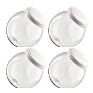 Imagem de Kit 4 Pote Baleiro Grande 2,5l Tampa Metalizada Cristal (Branco)