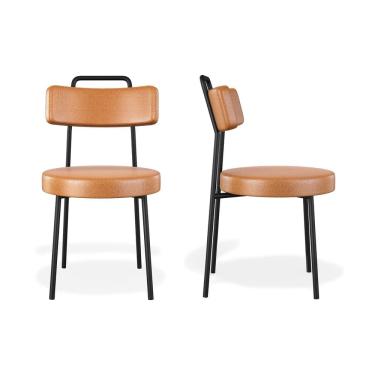 Imagem de Kit 2 Cadeiras de Jantar Ster Couríssimo Whisky - Vallisa Decor