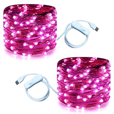 Imagem de RUICHEN Cordão de luzes USB de 20 m, 120 LED, com interruptor liga/desliga, fio de cobre à prova d'água, para quarto, parede, teto, guirlanda, Natal, Páscoa, Dia dos Namorados, festa de casamento