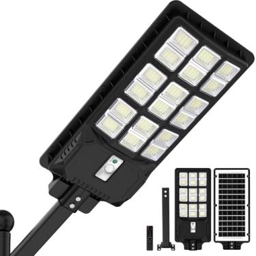 Imagem de LANGY Luz de rua solar ao ar livre, 3000 W, sensor de movimento externo, luz solar de estacionamento do anoitecer ao amanhecer, luz de rua LED 6500K para comercial, quintal, caminho, jardim