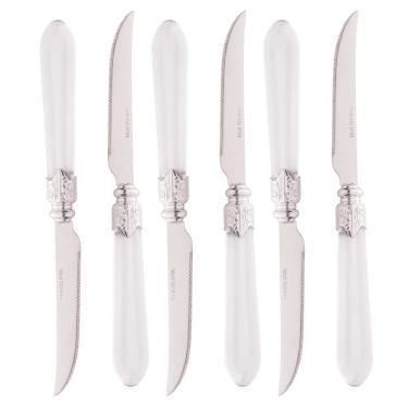 Imagem de Conjunto 6 Facas de Churrasco de Aço Inox com Cabo Plástico Destiny 23cm - Lyor