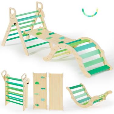 Imagem de Brinquedo de escalada BlueWood Pikler Triangle Set 7 em 1 por 1-3 anos