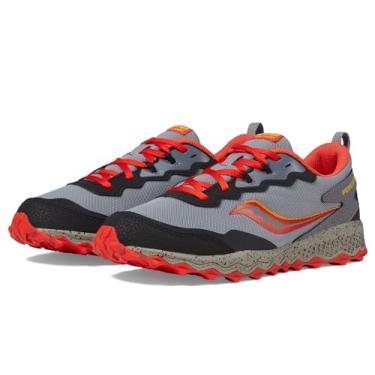Imagem de Saucony Peregrine KDZ (criança pequena/criança grande), Cinza/vermelho/amarelo, 11.5 Wide Little Kid