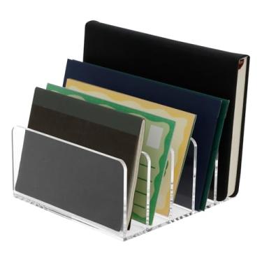 Imagem de ZFLYCANP Suporte de arquivo de acrílico, classificador de arquivos transparente, suporte de correio para envelopes, papel-carta, caderno, eletrônicos (1 peça)