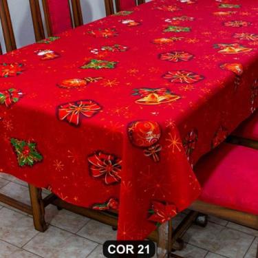 Imagem de Toalha de Mesa Natalina 14 Lugares 4,00m x 1,40m Oxford Estampado - Ra
