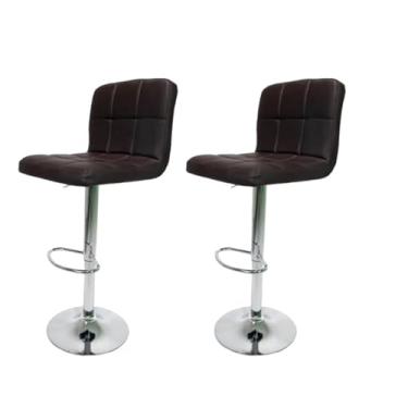 Imagem de Conjunto 02 Banquetas Cozinha Americana Gomos Giratória Alta Marrom