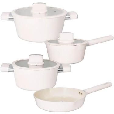 Imagem de Jogo De Panelas Indução Cerâmica Chicago Branca 4 Peças - Casambiente