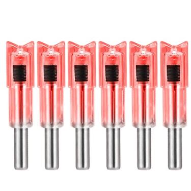 Imagem de DEEPOWER Nocks iluminados para parafusos de balestra pacote com 6 porcas de flecha para diâmetro interno de 0,300"/7,62 mm com interruptor ON/OFF Nocks de tiro com arco para caça ao arco (vermelho)