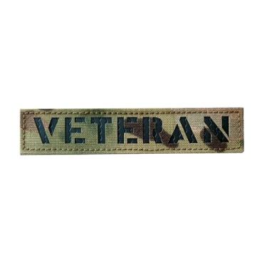 Imagem de Infravermelho IR Veteran Patch camuflado 7,5 x 2,5 cm com gancho e laço corte a laser para chapéus, bolsas, mochilas, coletes, jaquetas (IR-Camo, 7,5 x 2,5 cm)
