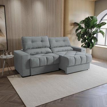 Imagem de Sofá Retrátil Kappesberg Sander Linho Cinza