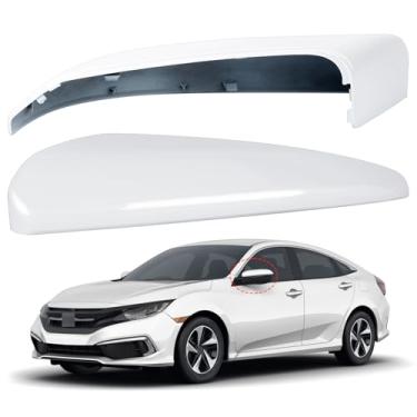 Imagem de LOIYLLEN Substituição da capa do espelho do lado do motorista para Honda Civic 2016-2021, Insight 2019-2021 - Capas de espelho do lado esquerdo, tampa do espelho retrovisor branco