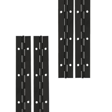 Imagem de 4 peças de dobradiças contínuas e de piano de 15 cm, dobradiças dobráveis contínuas de aço inoxidável preto 304 para portas, armários e janelas