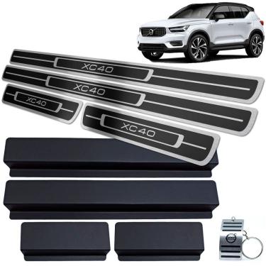 Imagem de Soleiras de Portas Aço Inox Preto Volvo XC40 2018 A 2020