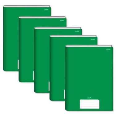 Imagem de Kit 5 Cadernos de brochura Pequeno 96 folhas 140mm x 200mm JANDAIA, Ve