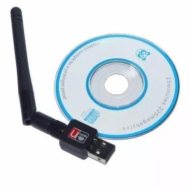 Imagem de Micro Adaptador USB Wireless com Antena Externa - 300Mbps - OTG