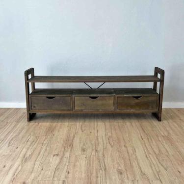 Imagem de Rack de TV de Madeira Pinus Linea com 3 Gavetas Tabaco - ArtFactory De