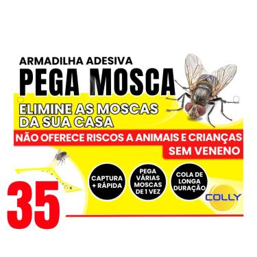 Imagem de Armadilha Adesiva Pega Mosca 35un Captura Moscas e Mosquitos