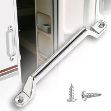 Imagem de Maçaneta de porta de trailer de 21 cm - Alça de metal durável de aço inoxidável 304 para trailer/trailer/motor home/barco/iate/automotivo/carrinho/caminhão/, alças resistentes para portas de entrada