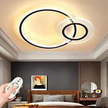 Imagem de Luminária de teto LED moderna, luminária de teto regulável com controle remoto, abajur de acrílico, lustre, quarto infantil, sala de estar, iluminação interna para varanda, corredor, escritó