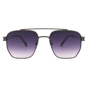 Imagem de Óculos de Sol Aviador Clássico Premium Geométrico Retrô Metal UV400 Unisex Feminino Masculino - Modelo Texas - Cacife Brand (Grafite Degradê)