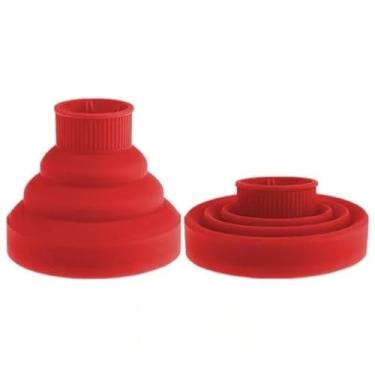 Imagem de Difusor de Cachos, Difusor Cabelo com Definidor em Silicone Retrátil, com Boca Flexível Profissional, Fácil de Transportar(1 x Vermelho)