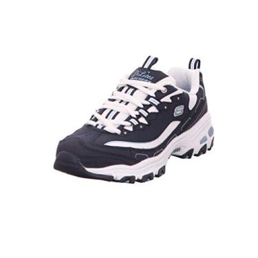 Imagem de Skechers D'Lites Tênis feminino de espuma viscoelástica com cadarço, Azul marino, 5