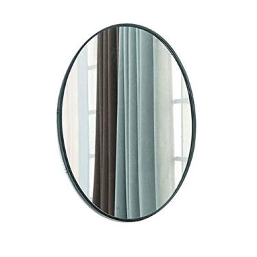 Imagem de Espelho de maquiagem espelhos de parede para sala de estar espelho oval dourado para banheiro luz varanda espelho decorativo espelho montado em ferro espelho de vaidade (cor: ouro tamanho: 60 * 95 cm