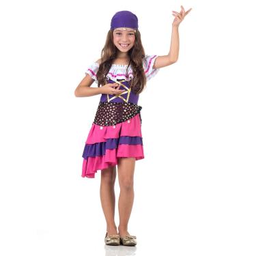 Imagem de Fantasia Infantil - Cigana - Tamanho M (6 a 8 anos) - 33124 - Sulamericana