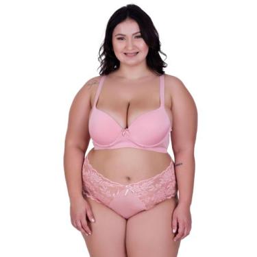 Imagem de Conjunto de Lingerie Plus Size Reforçado Sutiã e Calcinha Cintura Alta