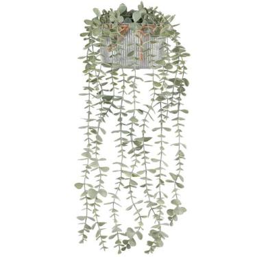 Imagem de Plantas suspensas artificiais Mkono Eucalyptus em vaso galvanizado