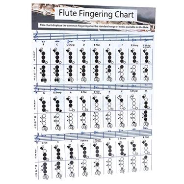 Imagem de RiToEasysports Auxiliares de Ensino Gráfico de Acordes de Flauta Referência de Papel Revestido para Iniciantes Em Flauta Cena aplicável: Prática de (Tabela de dedilhado de flauta para trompete)