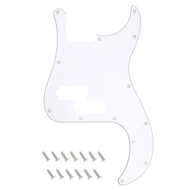 Imagem de Banworks Precision Bass Pickguard 3 Ply 13-Hole P Bass PB Scratch Plate para USA/Mexican Modern Style Fender Precision Bass JT/HB-10 Branco