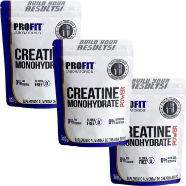 Imagem de Kit 3X Creatine Monohydrate Power - 300g Refil Sem Sabor - Profit-Masculino