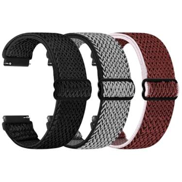 Imagem de TumpCez Pulseira de relógio Solo Loop – Escolha de largura -18 mm, 19 mm, 20 mm, 22 mm, pulseira de reposição de nylon elástico ajustável de liberação rápida para homens e mulheres