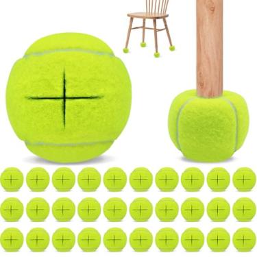 Imagem de Magicorange Pacote com 40 bolas de tênis pré-cortadas a granel para cadeiras, capas de perna de cadeira de bola de tênis de 6,3 cm para móveis para proteção de pés bola para sala de aula (amarelo