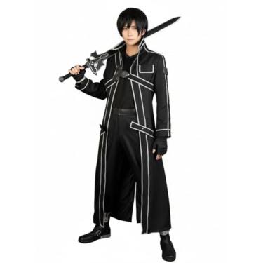 Imagem de Cosfun Fantasia masculina anime cosplay roupa completa uniforme de couro preto mp003071, Preto, G