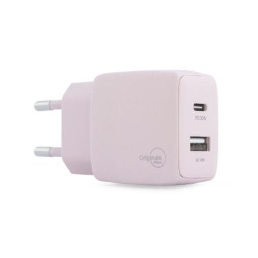 Imagem de Carregador USB-C/USB, 30W, 2 Portas, Originais iPlace, Rosa