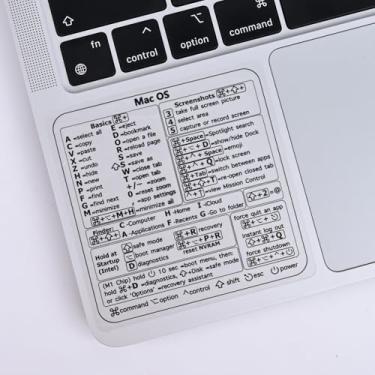 Imagem de Pacote com 2 adesivos de atalho para teclado Mac (8,15 x 8,15 cm), adesivos de atalhos para Mac OS (branco)
