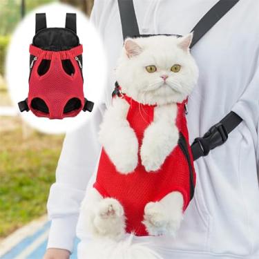 Imagem de Mochila para transporte de animais de estimação, malha respirável para gatos, cães, mãos livres, bolsa de viagem